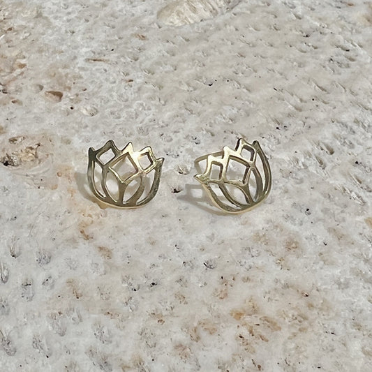 Bombshell Lotus Stud Earrings-1