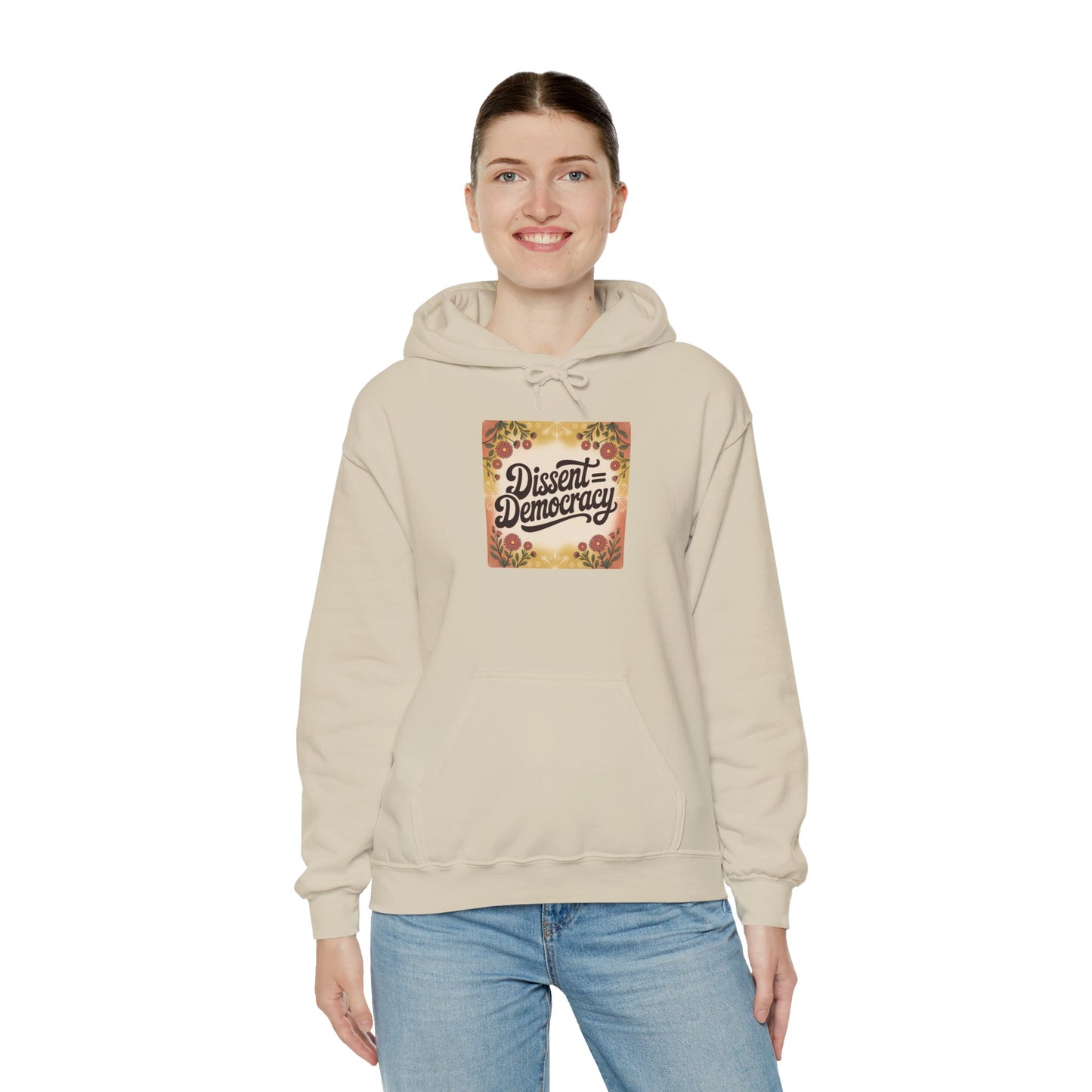 Dissent Democracy Hoodie, Unisex Heavy Blend Sweatshirt, Cozy Protest Wear, Casual Activist Apparel, Comfortable Gift for Change-Makers