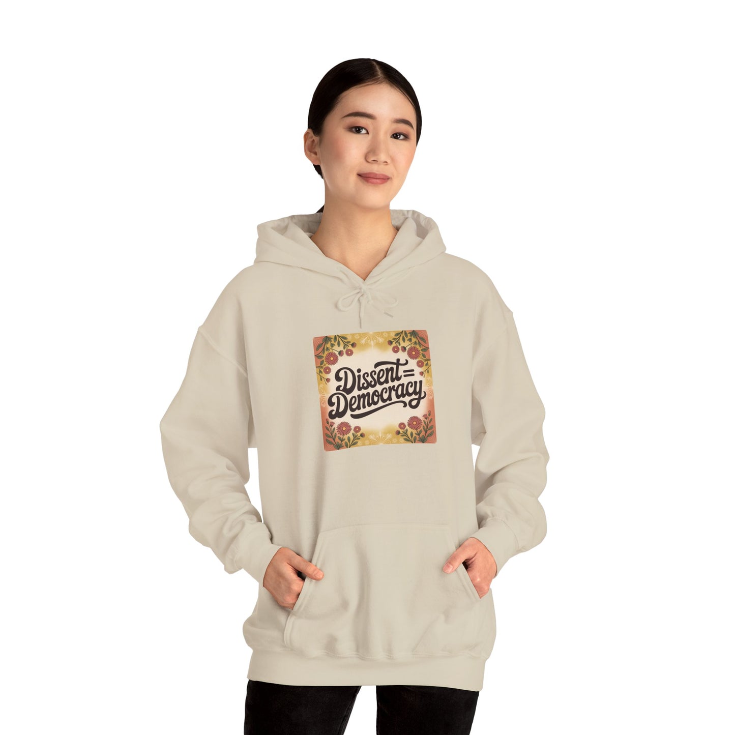 Dissent Democracy Hoodie, Unisex Heavy Blend Sweatshirt, Cozy Protest Wear, Casual Activist Apparel, Comfortable Gift for Change-Makers