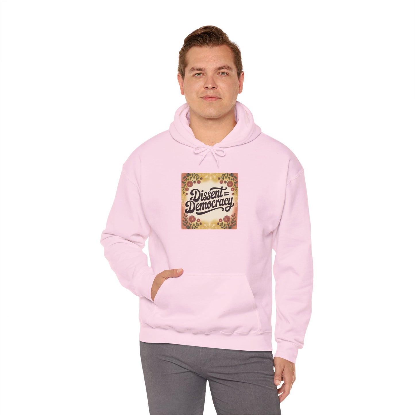 Dissent Democracy Hoodie, Unisex Heavy Blend Sweatshirt, Cozy Protest Wear, Casual Activist Apparel, Comfortable Gift for Change-Makers