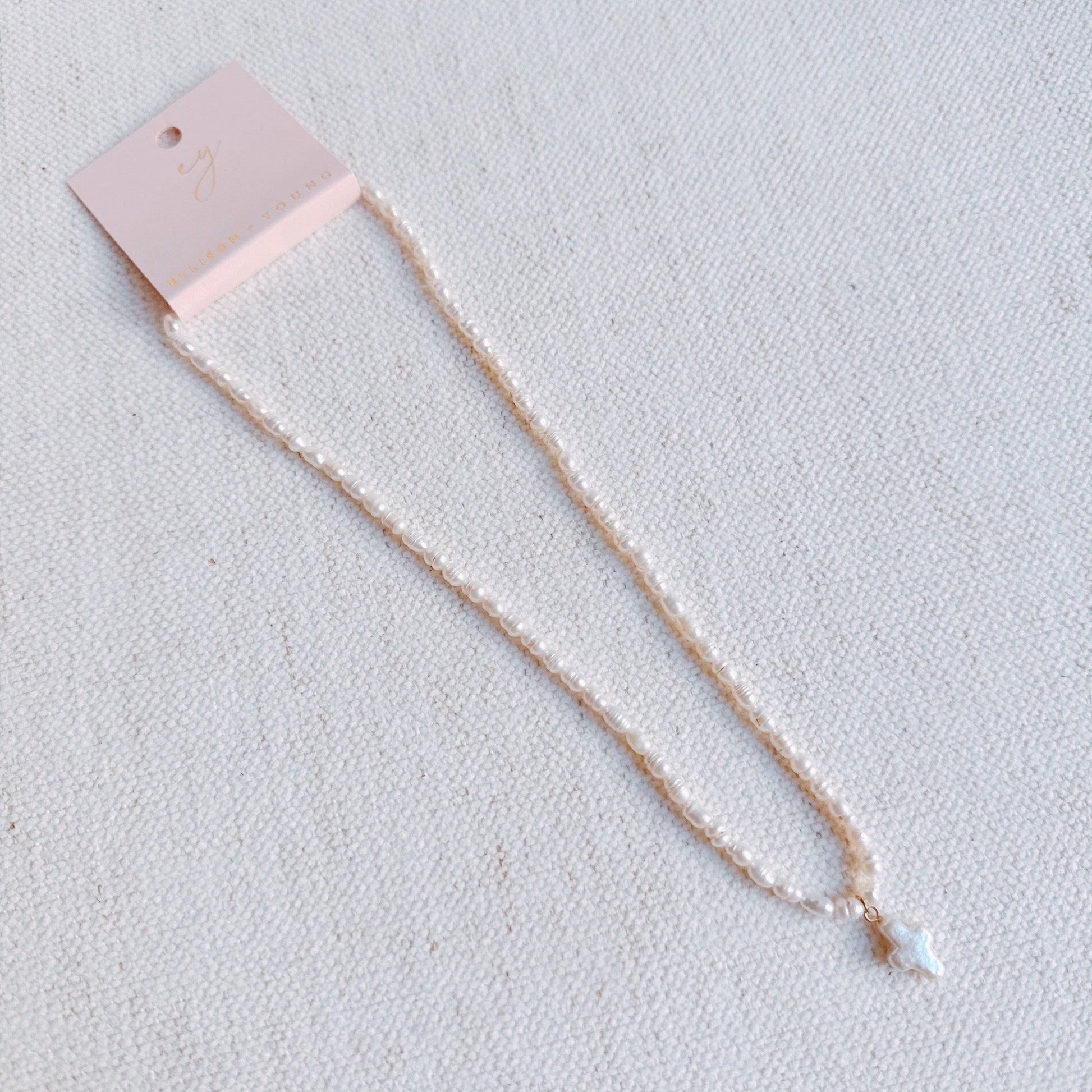 Genuine Freshwater Pearl Cross Necklace-3