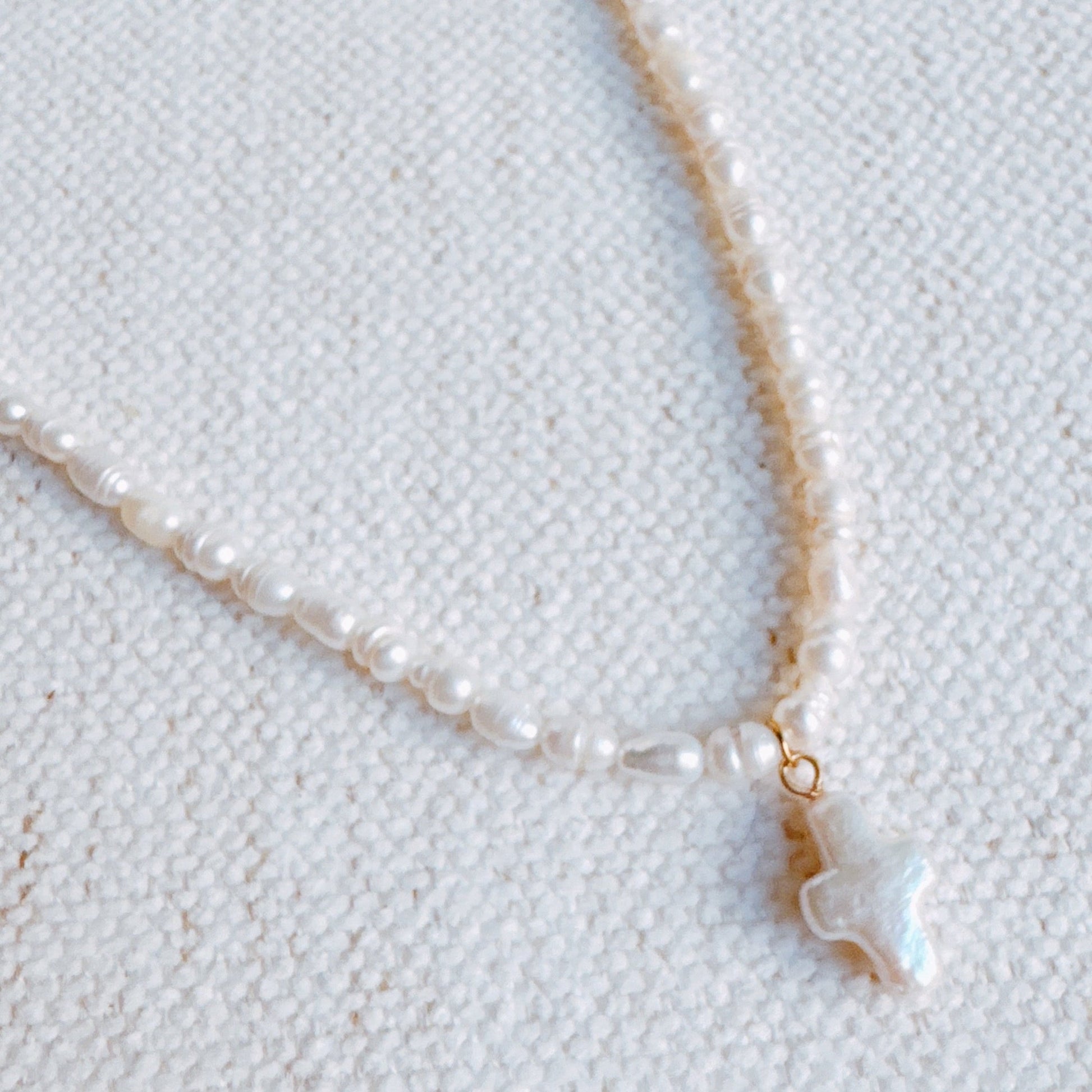 Genuine Freshwater Pearl Cross Necklace-0